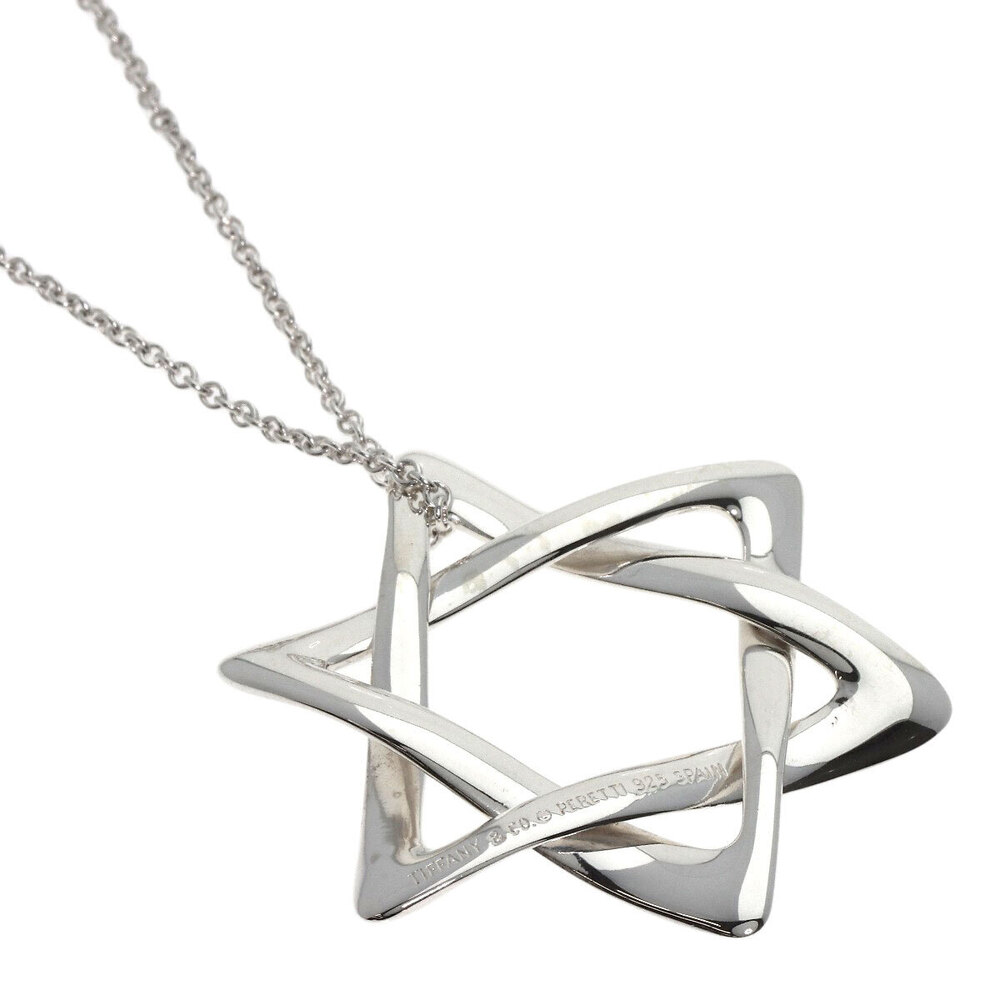 Tiffany Co Star of David Necklace Silver